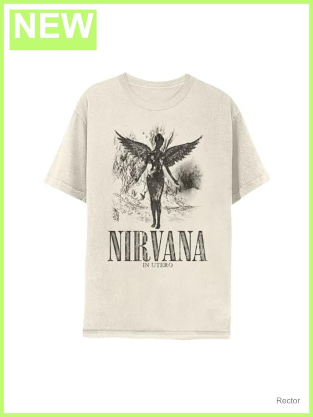 Nirvana In Utero Winged Angel Vintage Style T-Shirt, 100% Cotton, Unisex